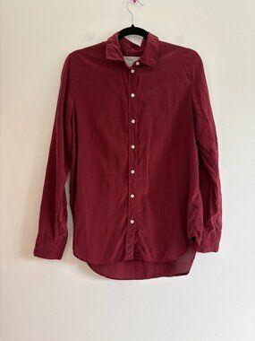 Everlane 100% Silk Red Long Sleeve Button Up Relaxed Collared Shirt Minimalist 6